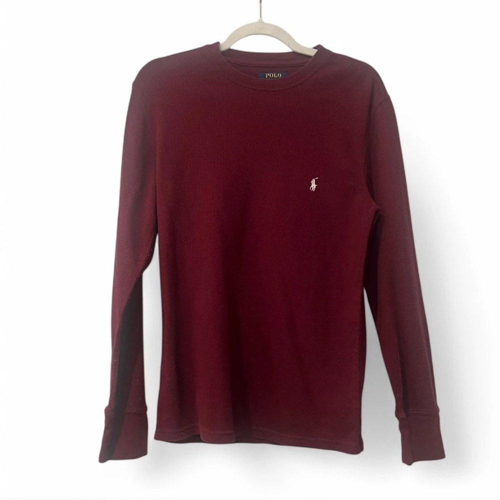 Polo by Ralph Lauren Men's Burgundy Long Sleeve Shirt